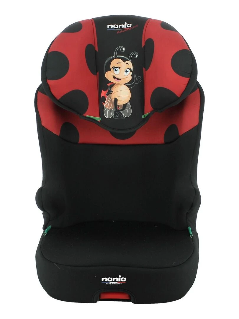 Nania – Siège auto isofix START I FIX 106 140 cm R129 i Size – Fabrication Française Coccinelle Rouge