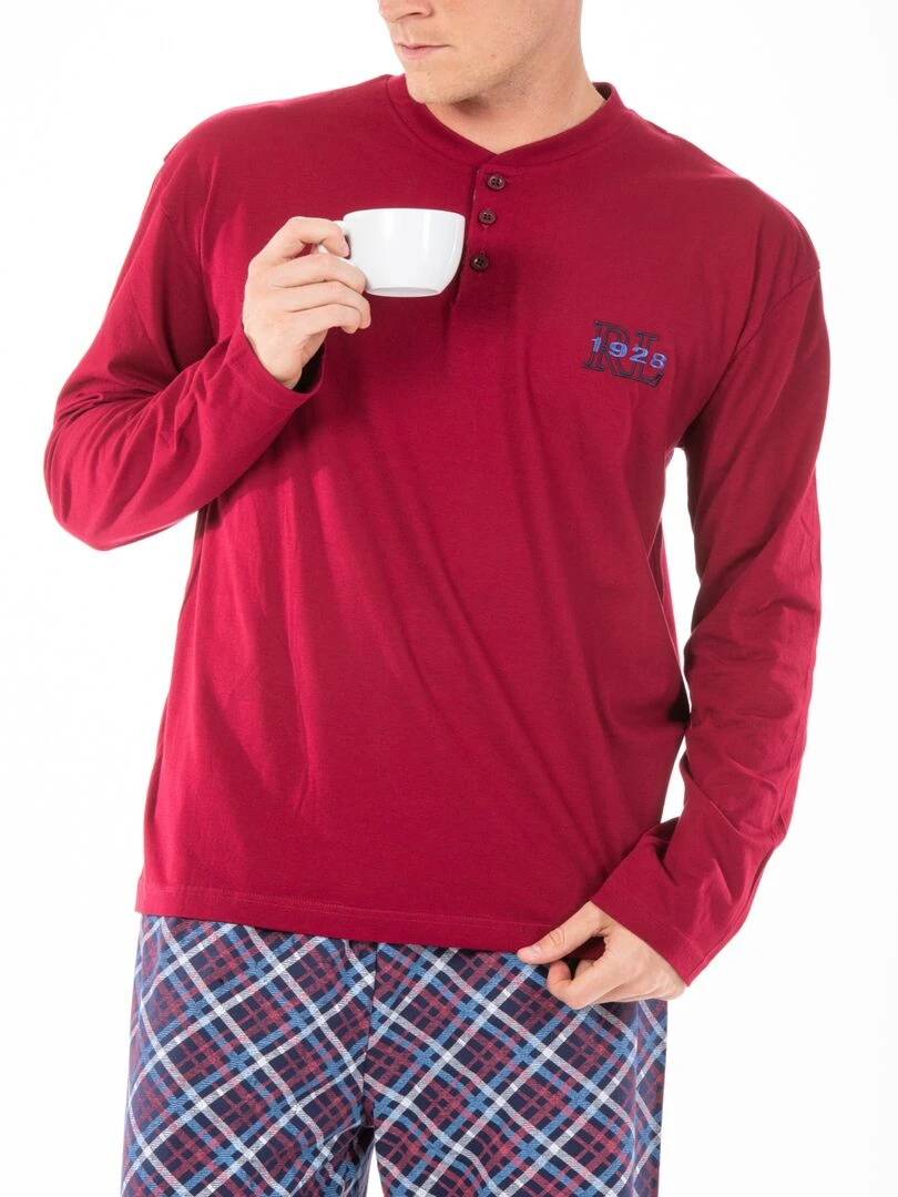 Pyjama long à carreaux PYJA1 'Rica Lewis' Rouge