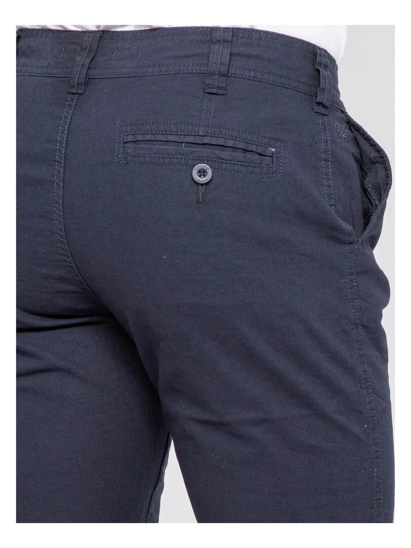 Bermuda chino lin BAGOLIN   Bleu marine