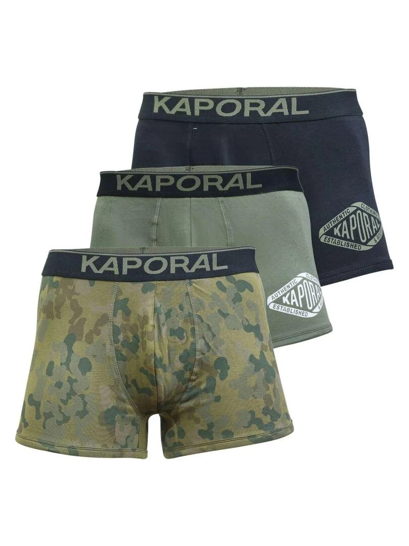KAPORAL Boxers coton lot de 3 Kaki