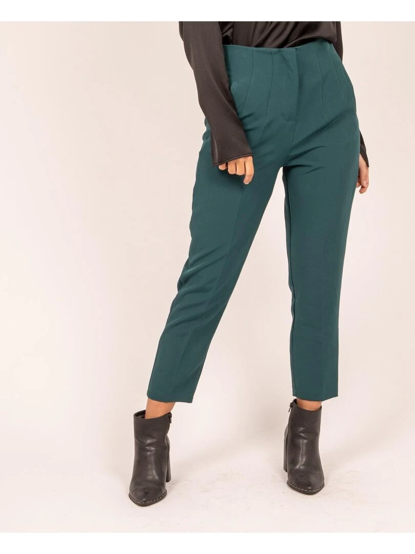Pantalon droit pinces EZARA Vert