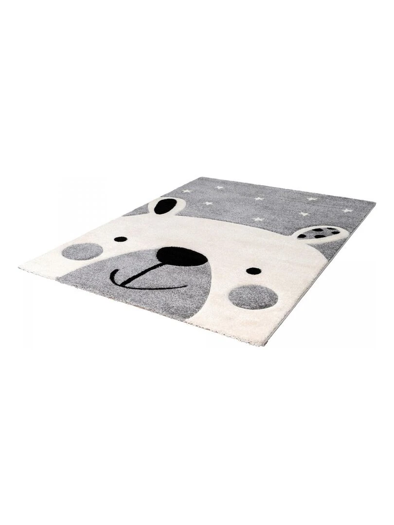 Tapis enfant OURSE OURIM LL en polypropylène doux et soyeux Gris