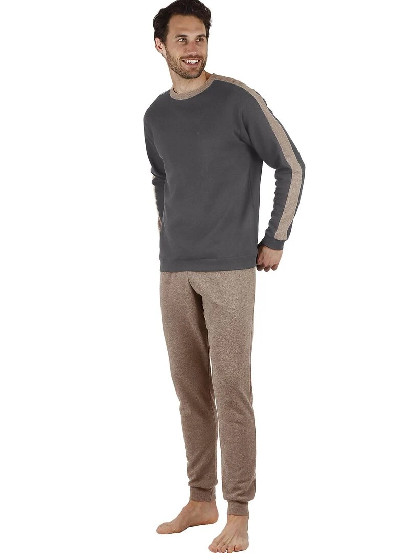 Pyjama pantalon et haut manches longues Solid Gris