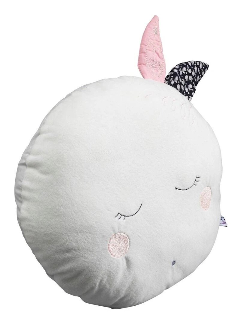 Coussin déco lune 30x30cm en polyester blanc SAUTHON Blanc