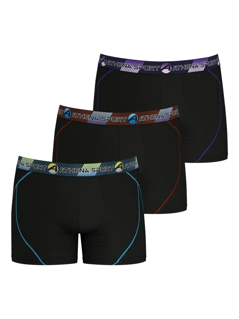 Lot de 3 boxers longs homme Training Gris foncé