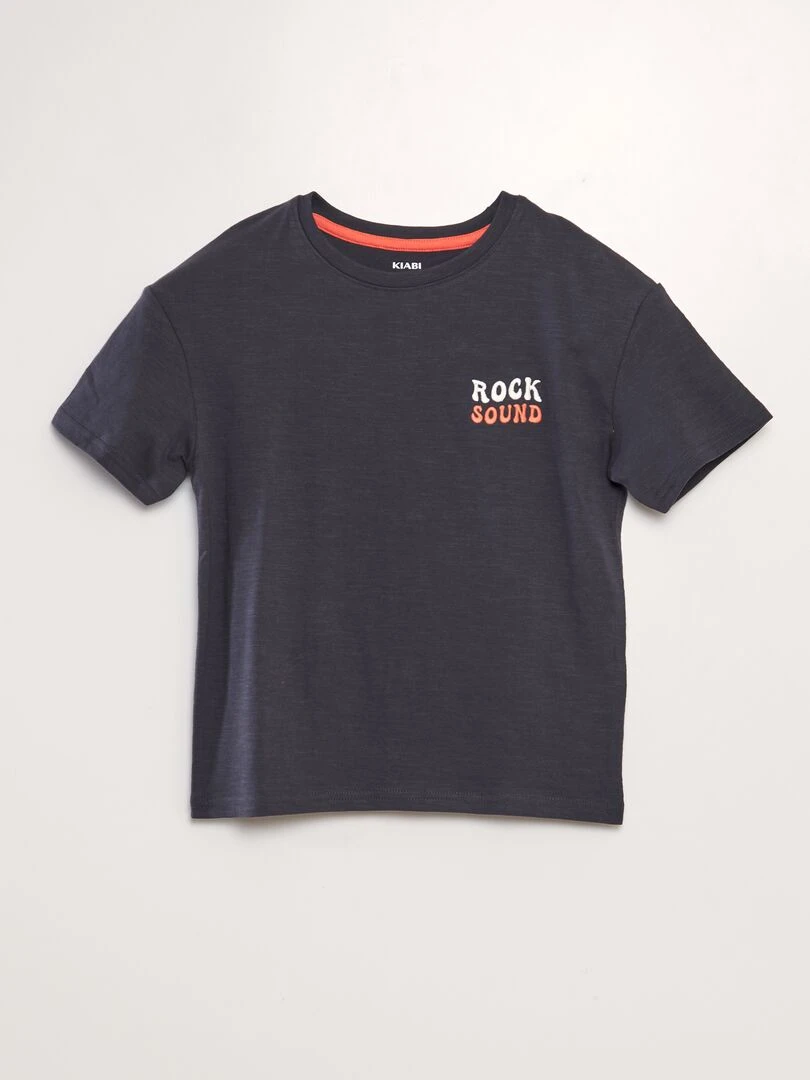 T shirt loose imprimé Noir