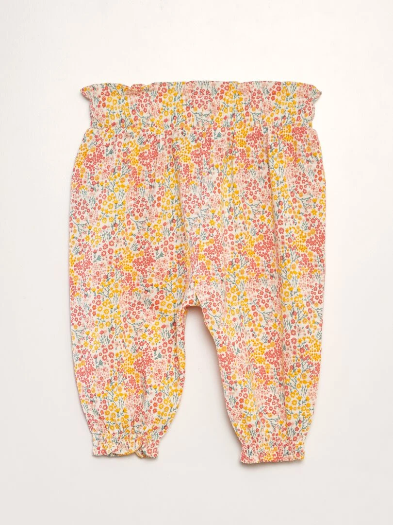 Pantalon type sarouel Jaune/vert/rose