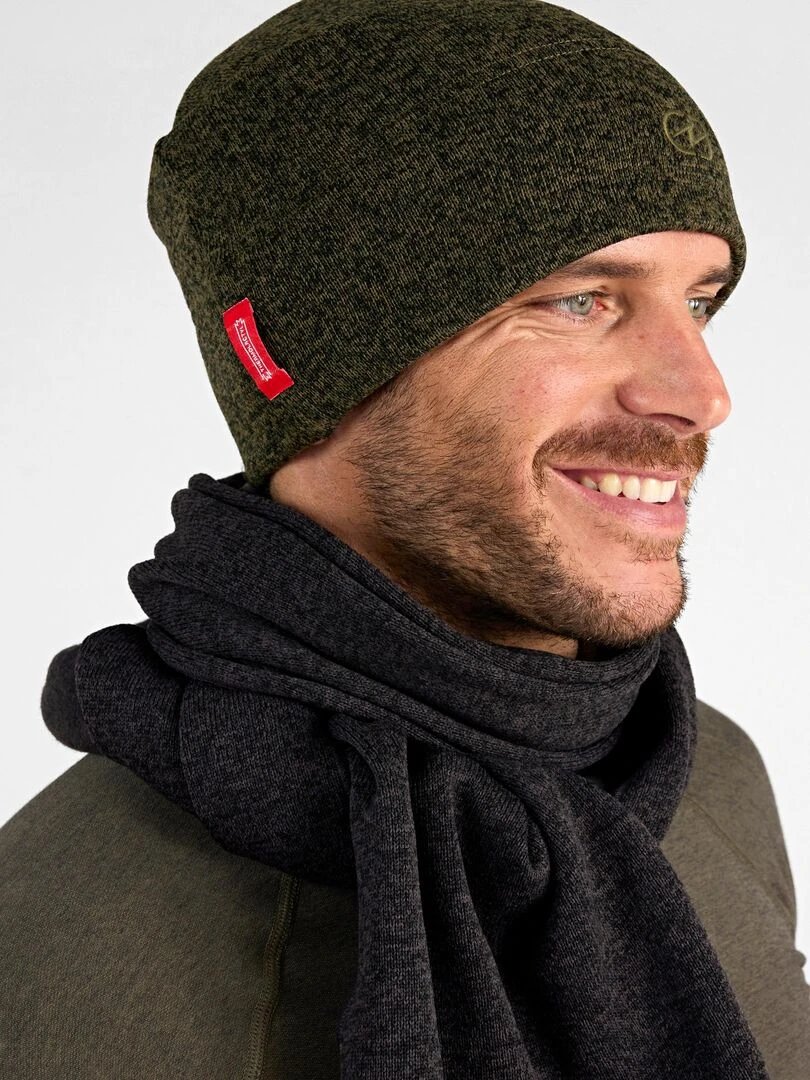 Bonnet maille polaire chaude mixte Thermolactyl DamartSport Kaki