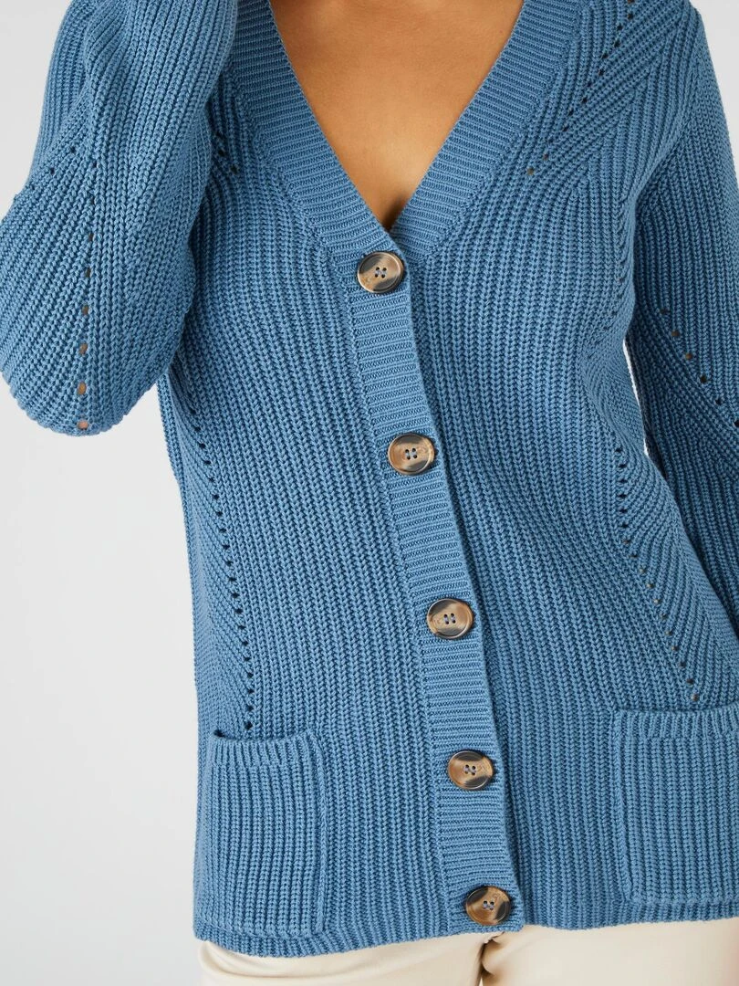 Gilet maille perlée Damart Bleu