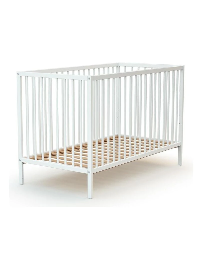 WEBABY Chambre bébé lit et table à langer en bois   Blanc