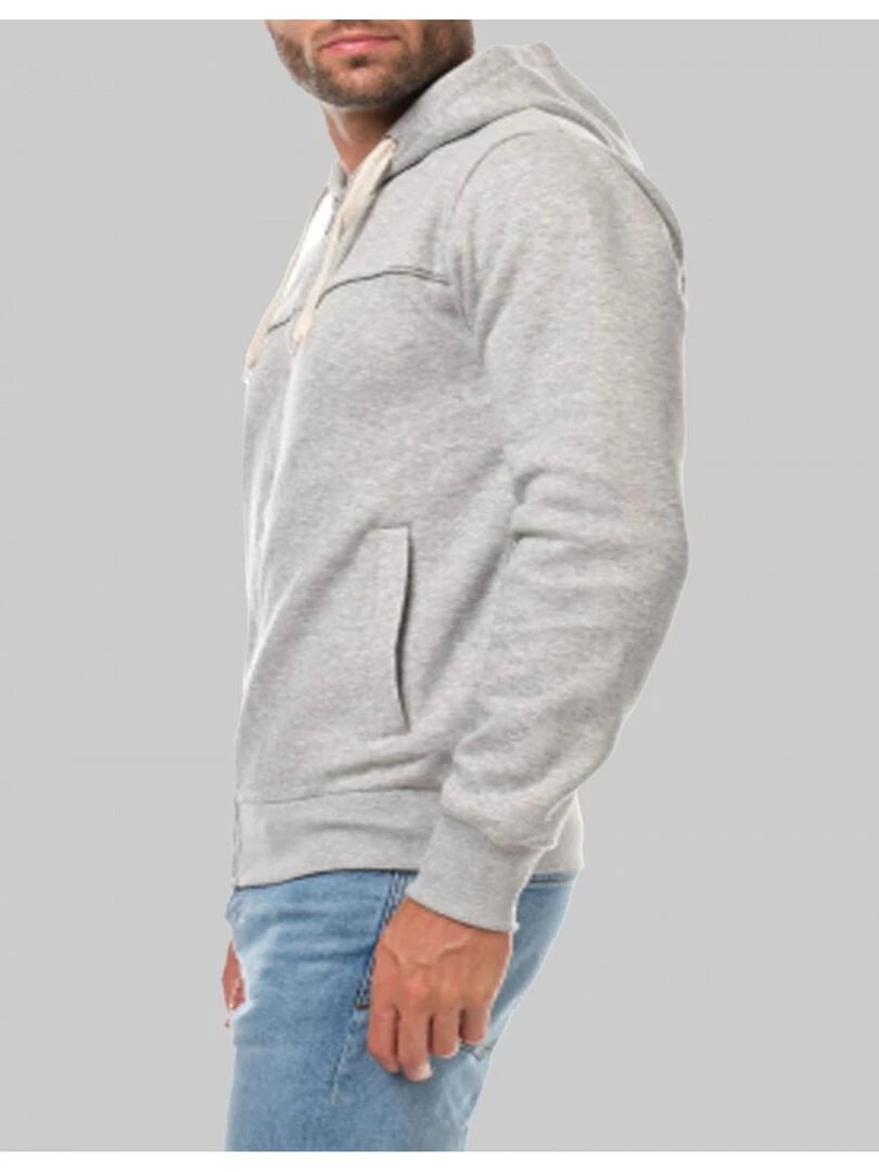 Sweat à capuche zippé Kebello Gris