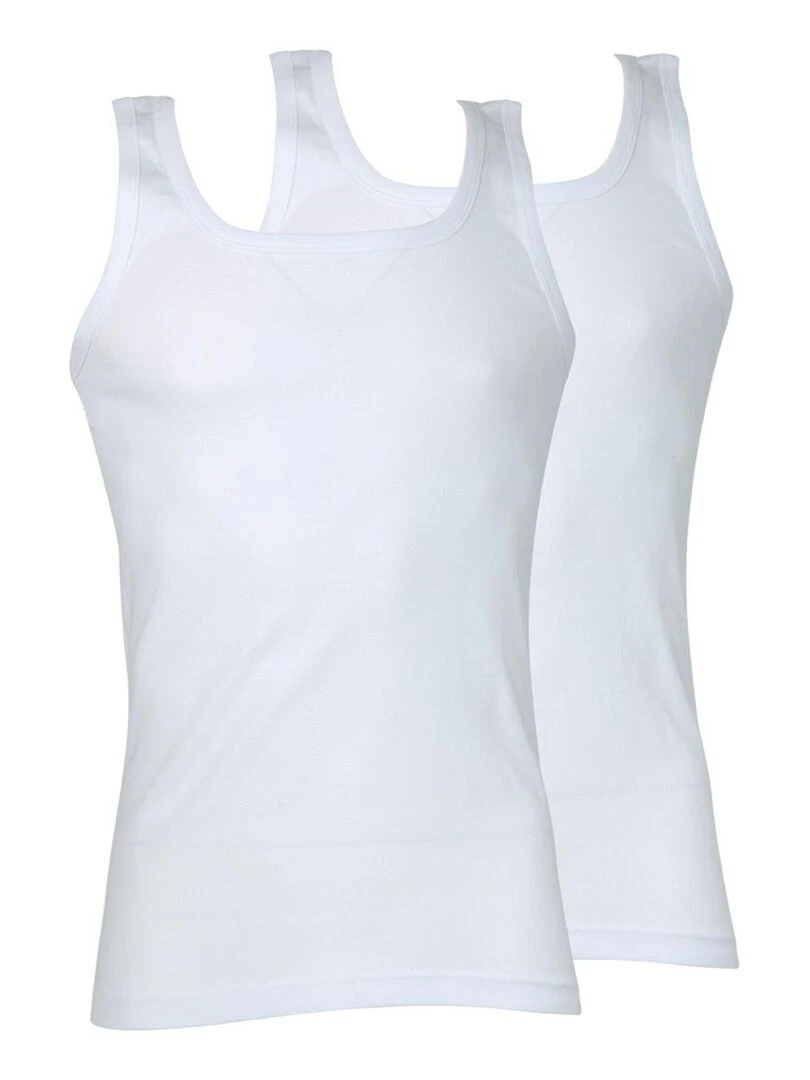 Lot de 2 débardeurs homme Coton Bio Blanc
