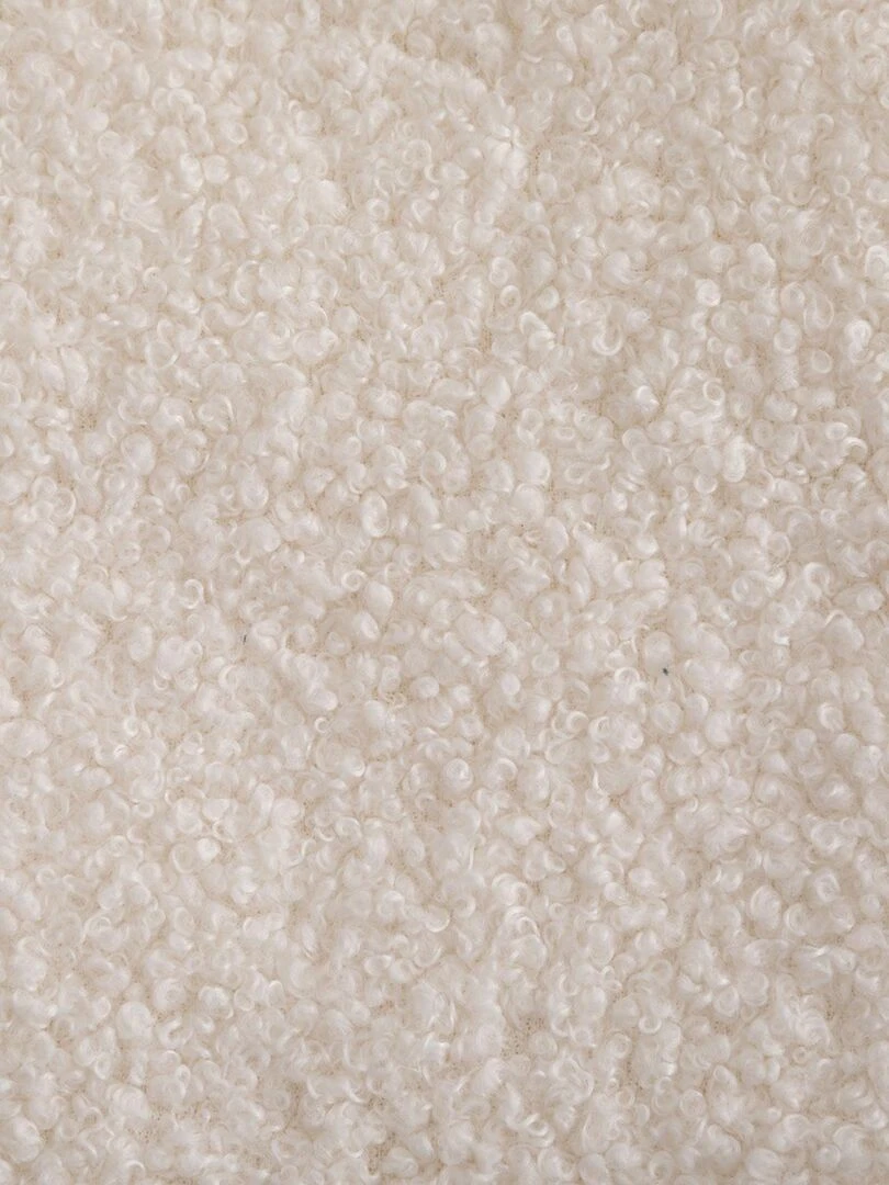 Plaid uni en polaire et bouclette   Ecru