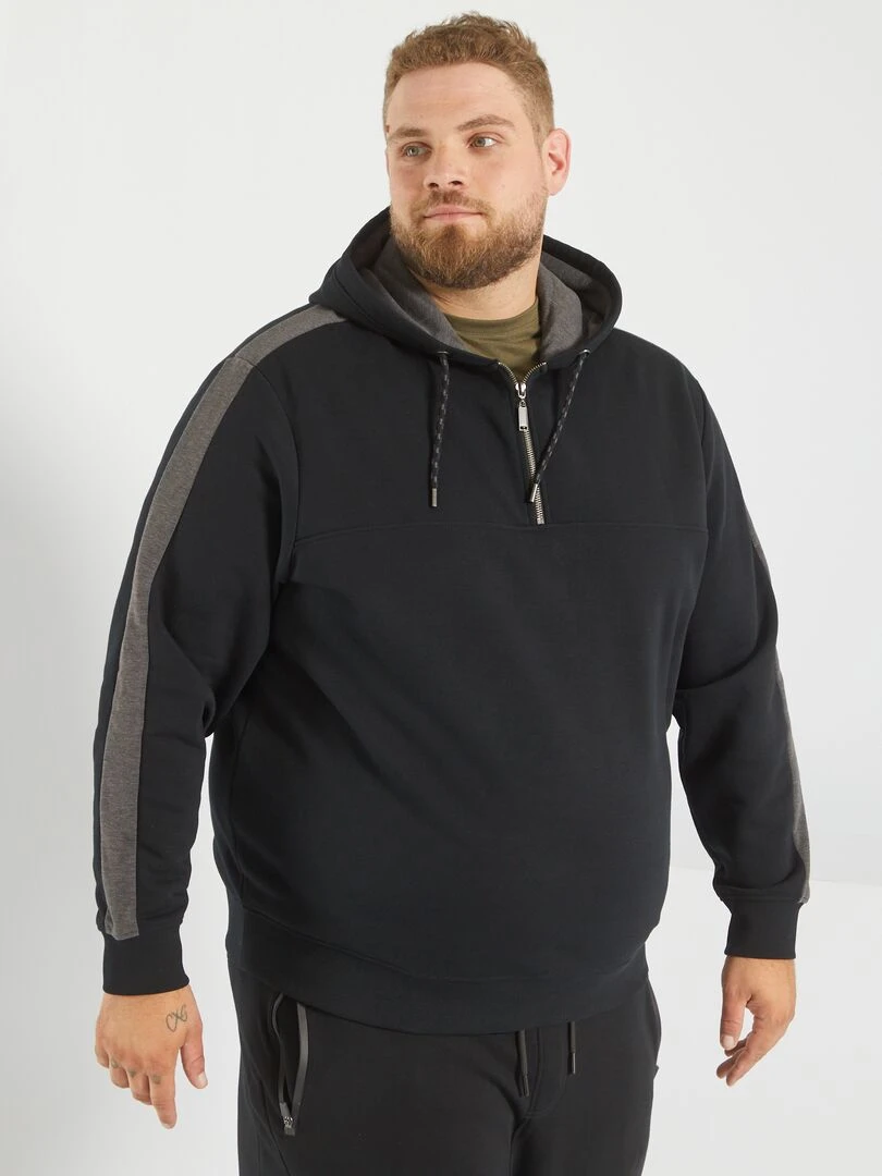 Sweat en molleton à capuche noir