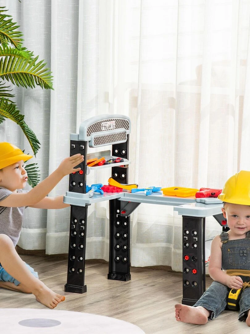 Etabli et outils enfant   jeu d'imitation bricolage   nombreux accessoires   N/A