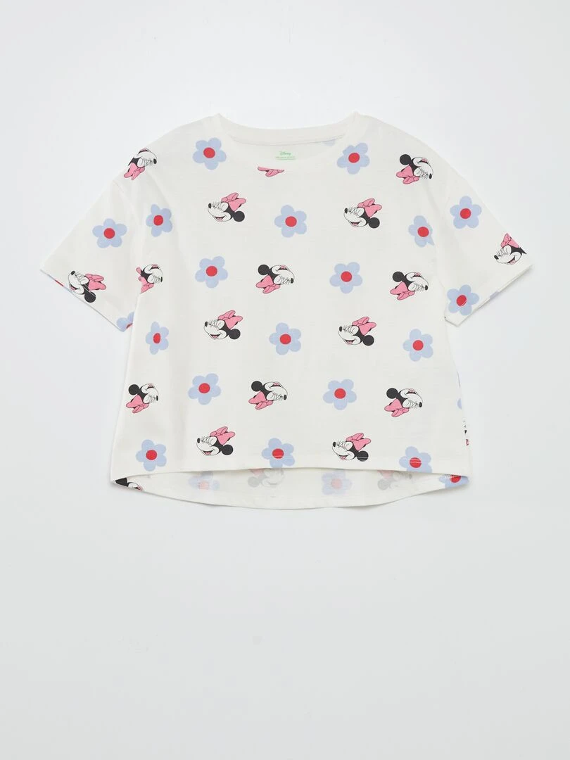 T shirt 'Minnie' à col rond Blanc