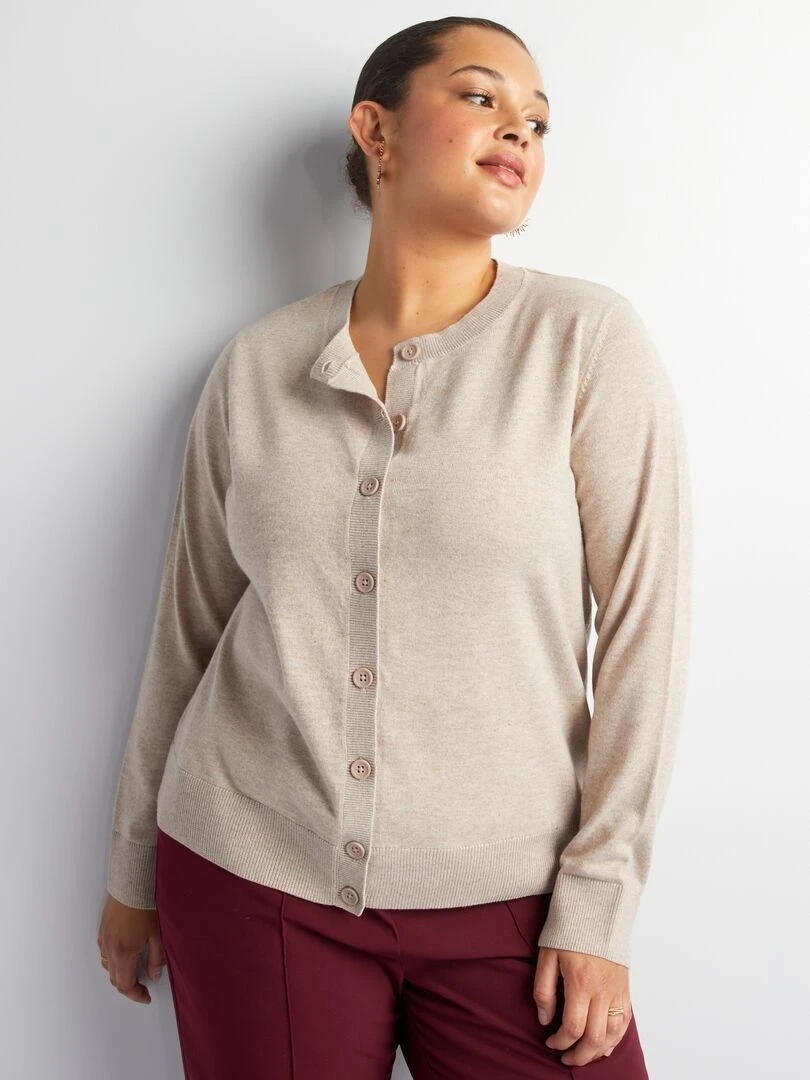 Gilet en maille fine   Beige