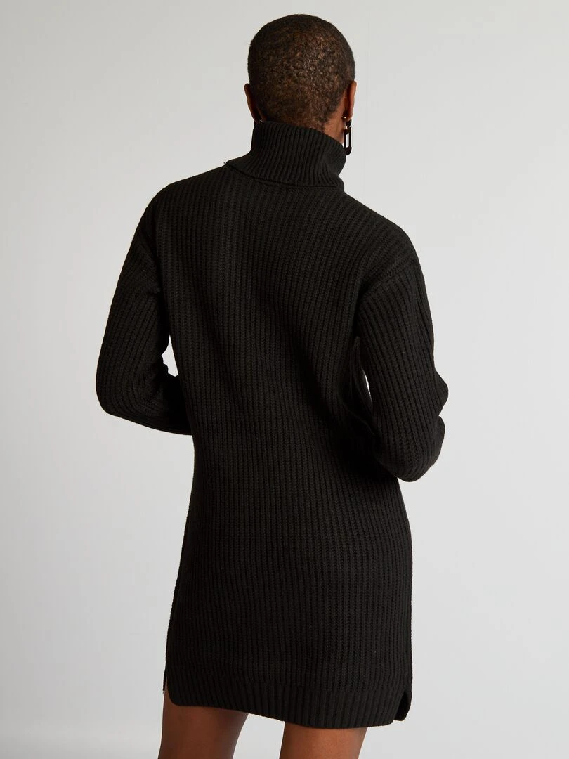 Robe pull en maille épaisse   noir