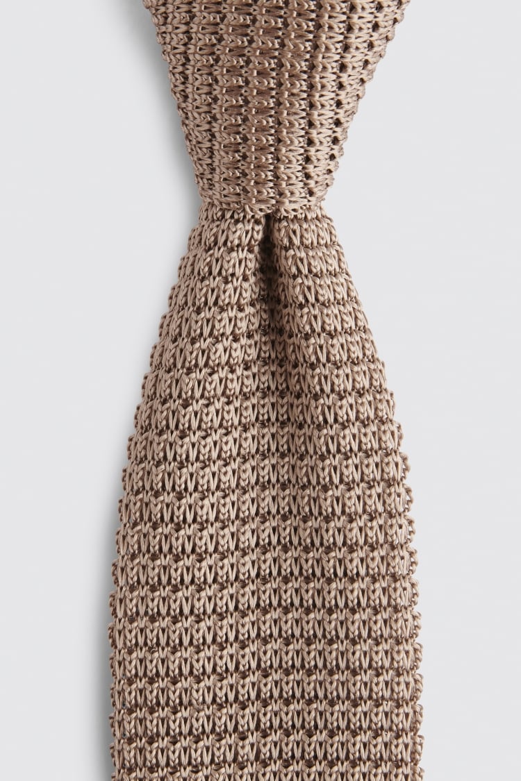Biscuit Knitted Silk Tie Buy Online at Moss