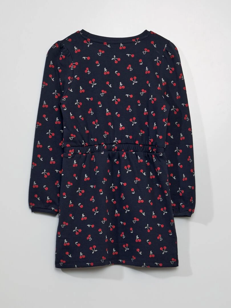 Robe sweat cintrée imprimée   Bleu/cerise