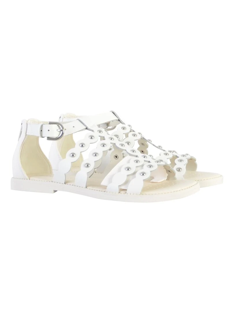 Sandale à Zip Plate Geox Enfant Karly   Blanc