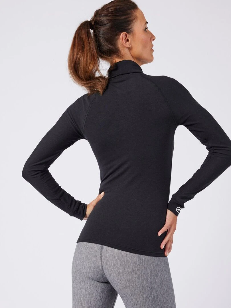 Tee shirt col roulé Comfort Thermolactyl 4 femme   DamartSport   Noir