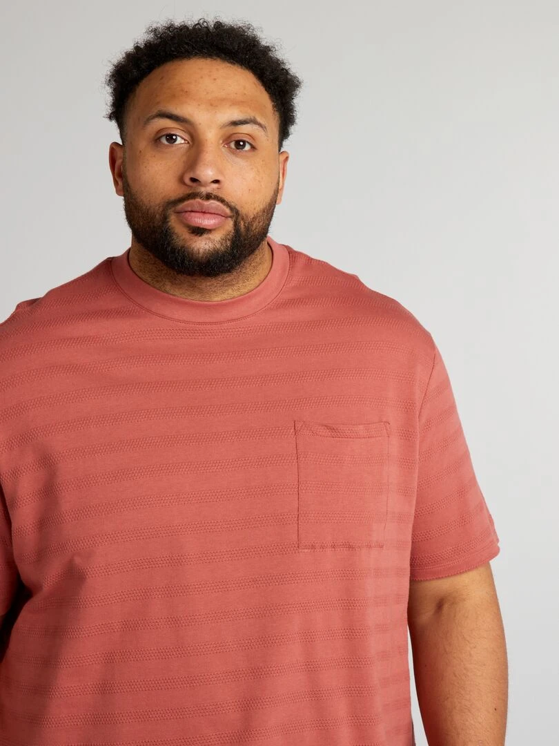 T shirt en matière fantaisie   Rouge