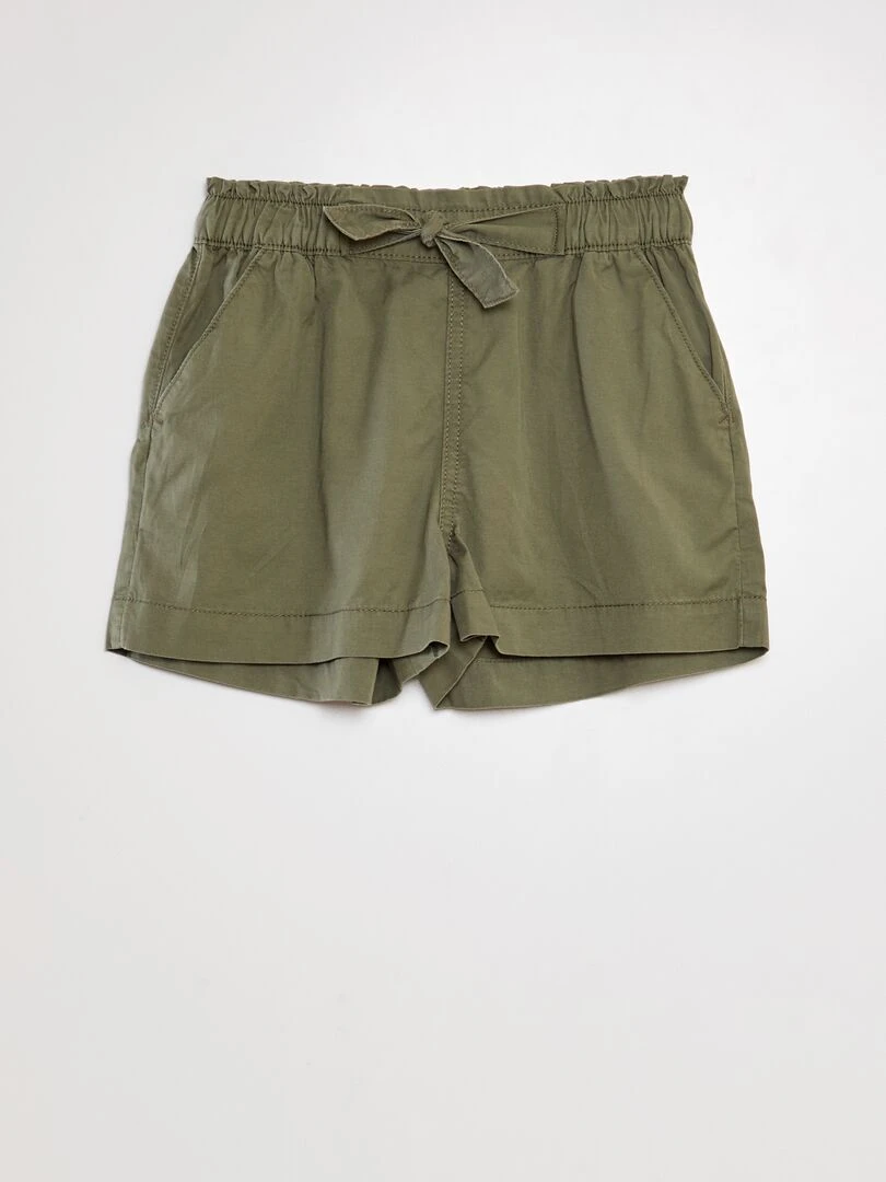 Short paperbag avec ceinture Vert