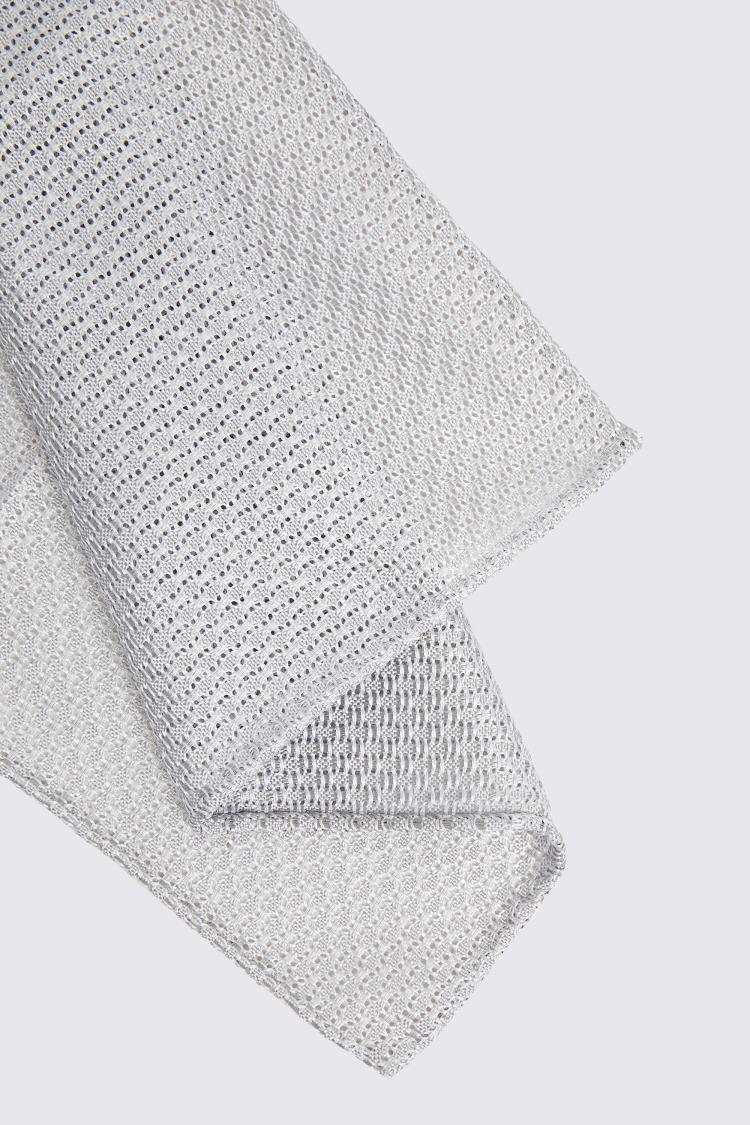 Silver Grenadine Pocket Square