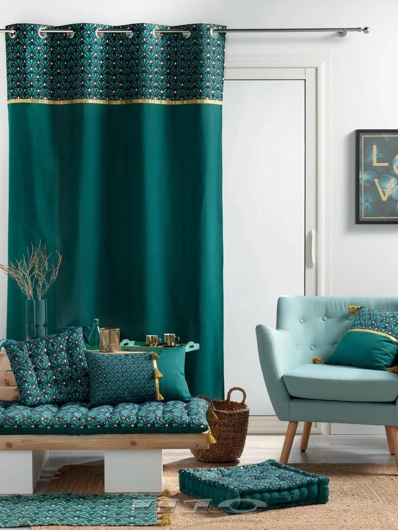 Coussin style art déco   Bleu