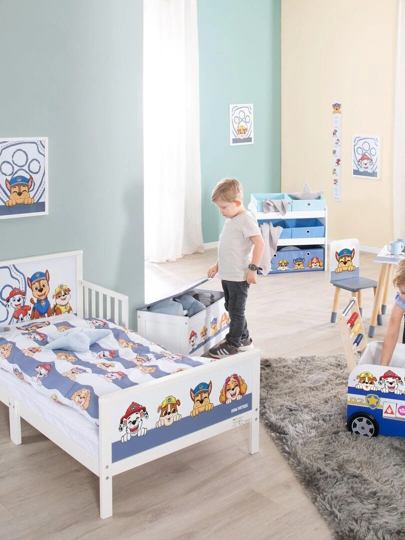 ROBA Toise Murale pour la Chambre d'Enfant 'Paw Patrol'   de 70 à 150 cm   Motif Chiens   Bleu Gris   Blanc Bleu Gris