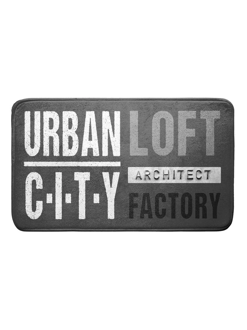 Tapis de bain urban loft gris anthracite