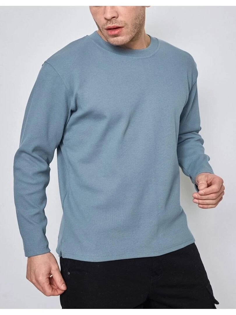 Pull Col Rond Kebello Bleu