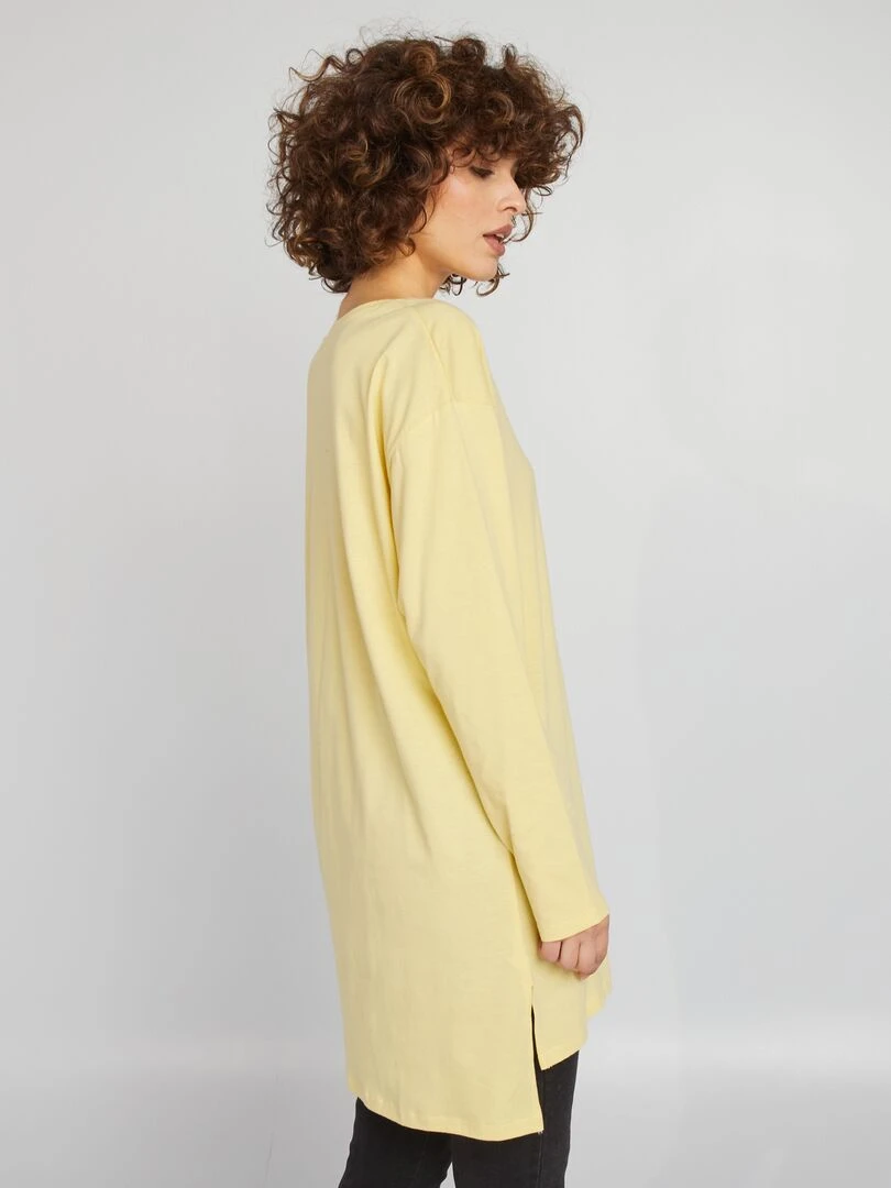 T shirt long   Jaune
