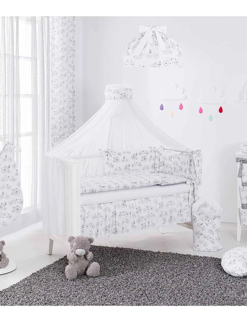 Rideaux enfant à motifs vélos PARIS Blanc