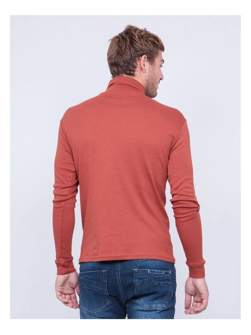 Sous pull pur coton WAREN Rouge brique