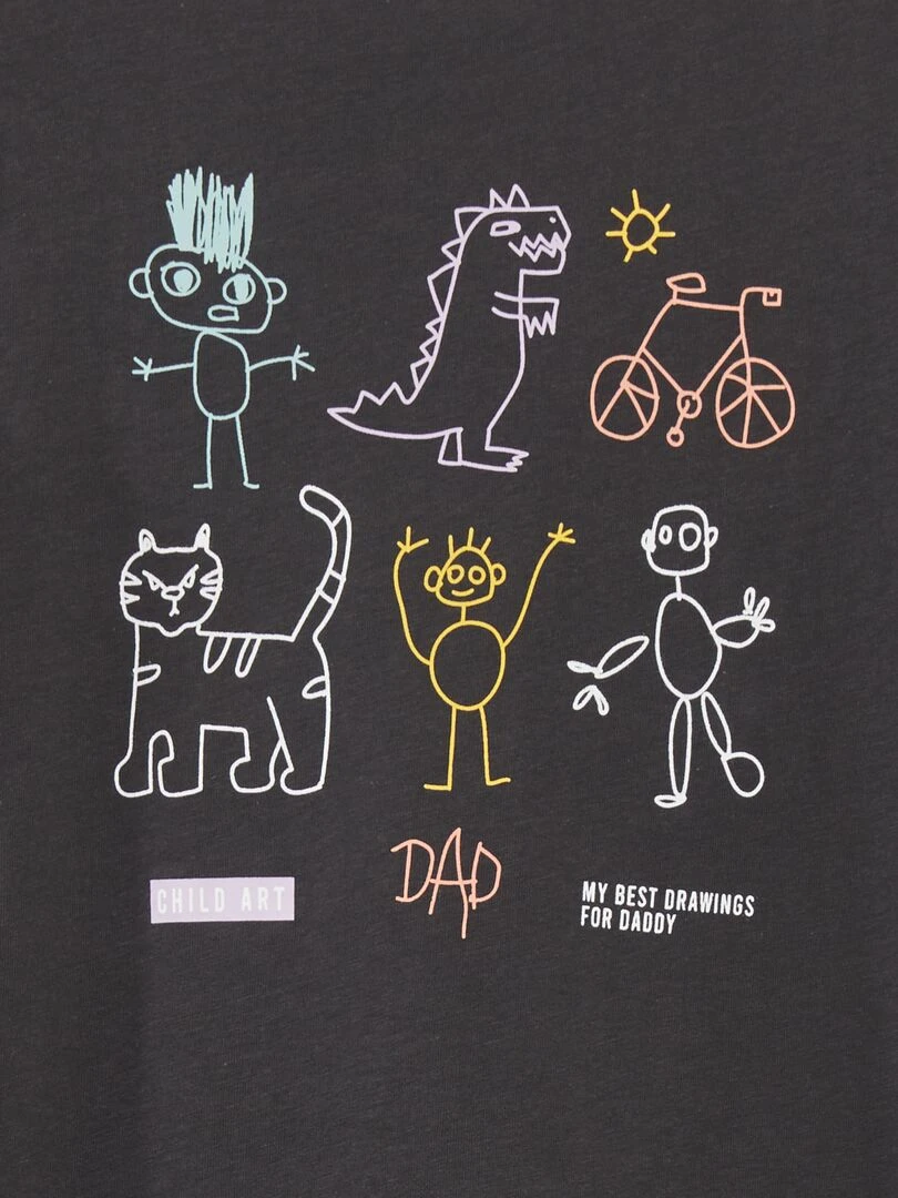 T shirt en coton imprimé   GRIS