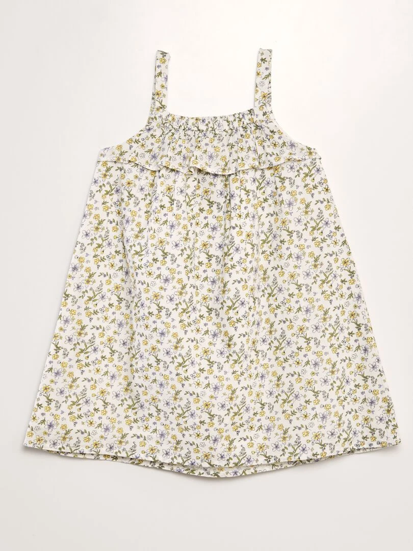 Robe à motif fleuri   Beige