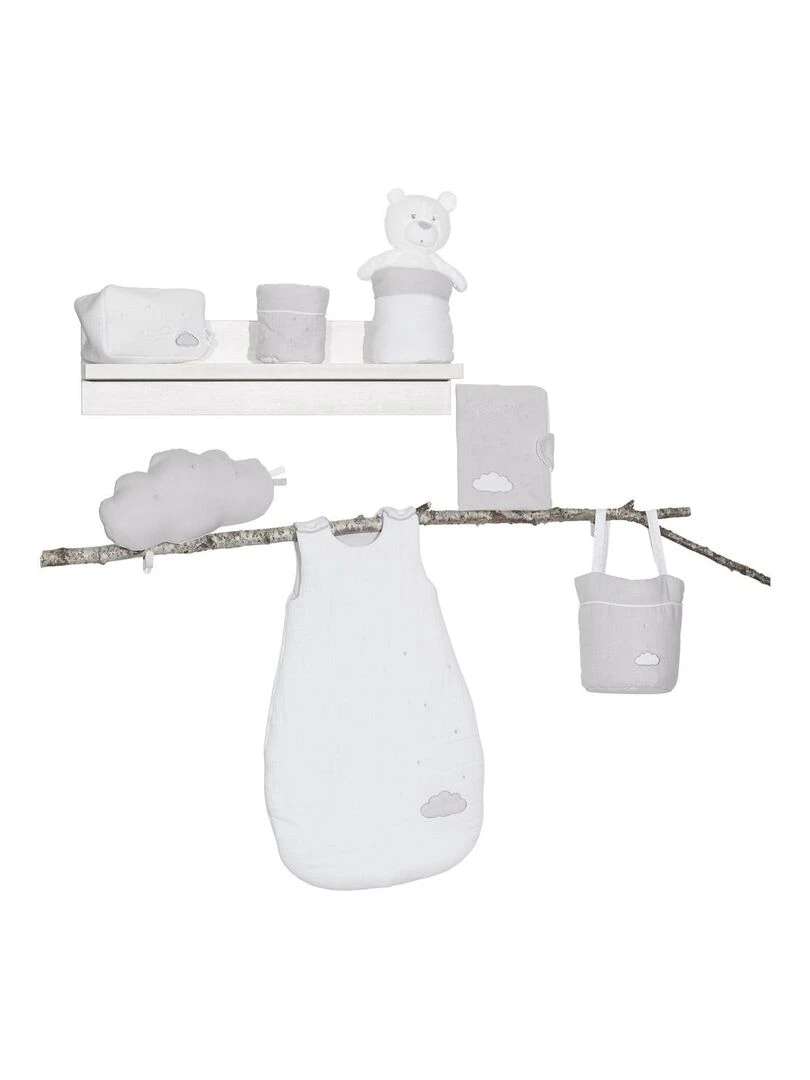 Lot de 3 paniers de rangement en coton   SAUTHON   Gris