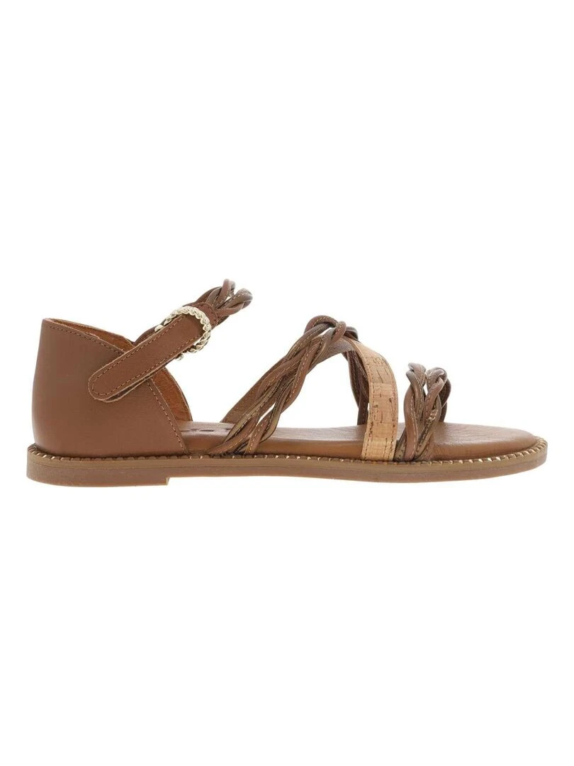 TAMARIS Nu pieds talon plat Cognac