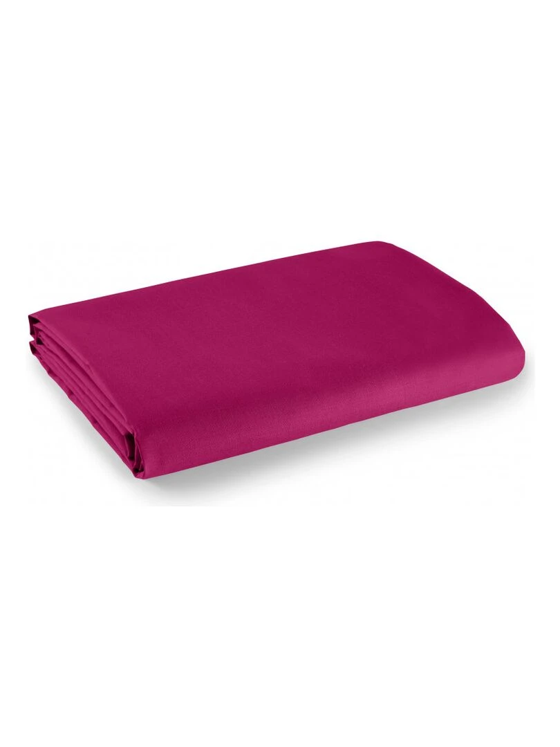 Drap plat 1 place et 2 places 100% coton/57 fils/cm² Rose fushia