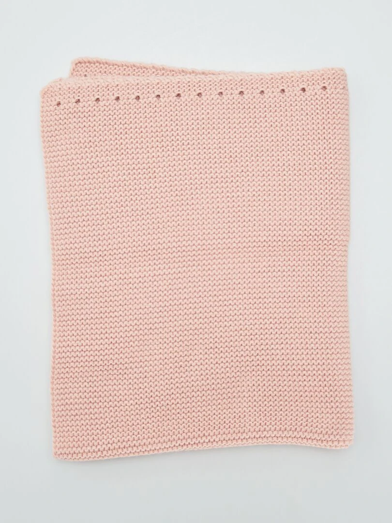 Couverture en maille lourde 'Manufacture de Layette' Rose