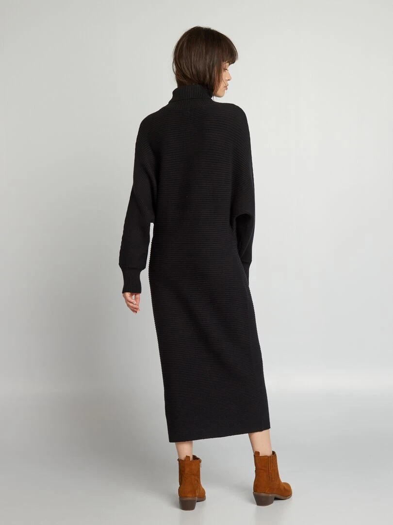 Robe pull longue   noir