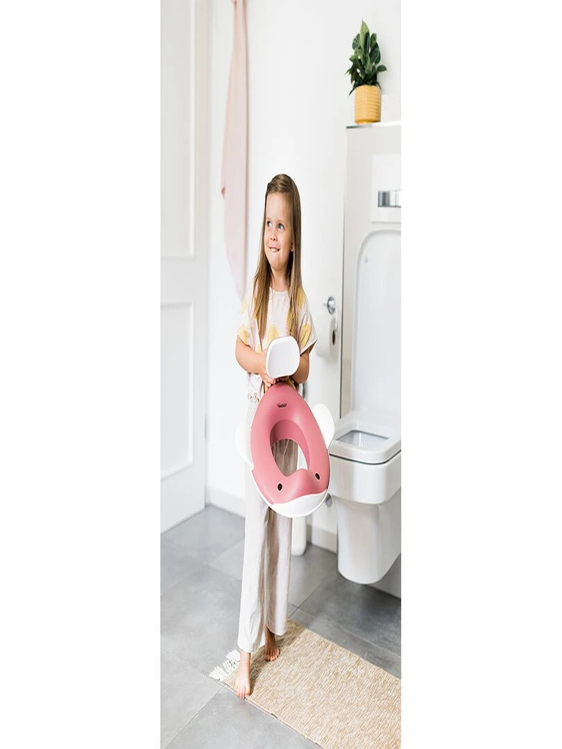 Réducteur de toilette baleine pour enfants   Rose rouge