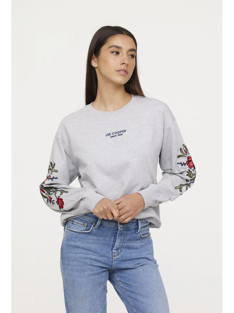 Lee Cooper Sweatshirt manches longues coton regular ELIDA Gris chiné