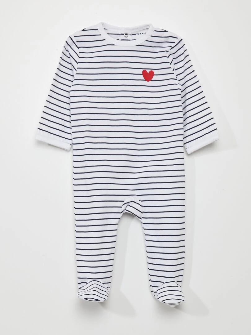 Set dors bien + body + bavoir 3 pièces Blanc/marine