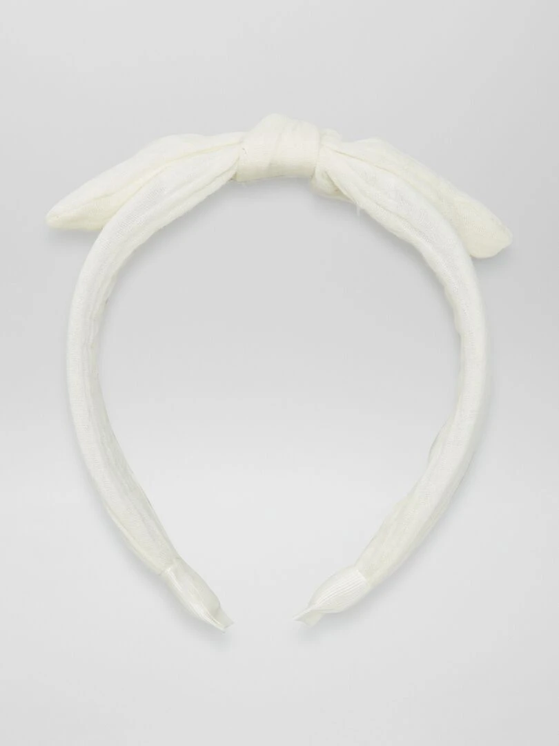 Serre tête à nœud effet lin Blanc