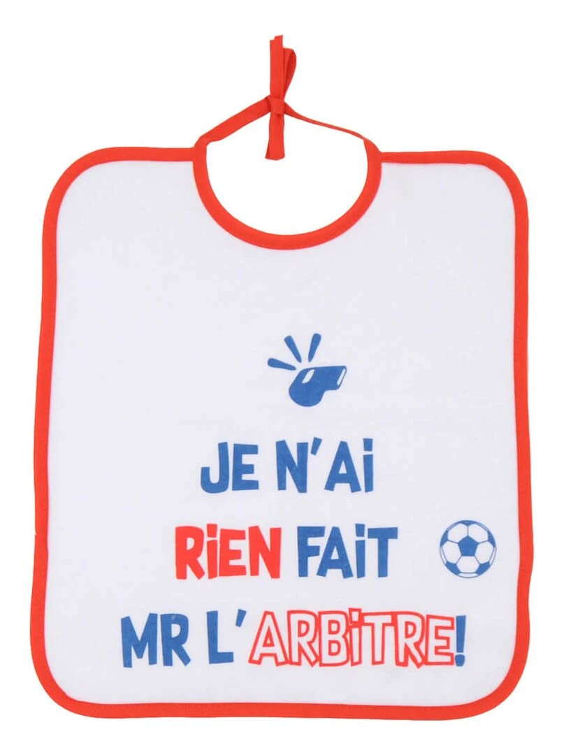 Lot de 2 bavoirs à lacets Foot   6 mois   Bleu