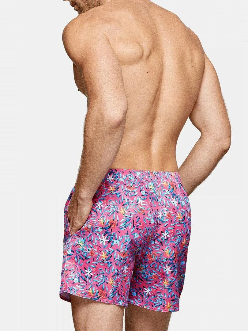 Maillot de bain short imprimé floral Bajau   Rose