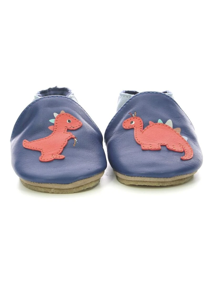 Chaussons Cuir Dino Time   Bleu